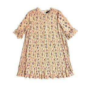 Code X Mode Pleated Mini Dress Floral Chiffon